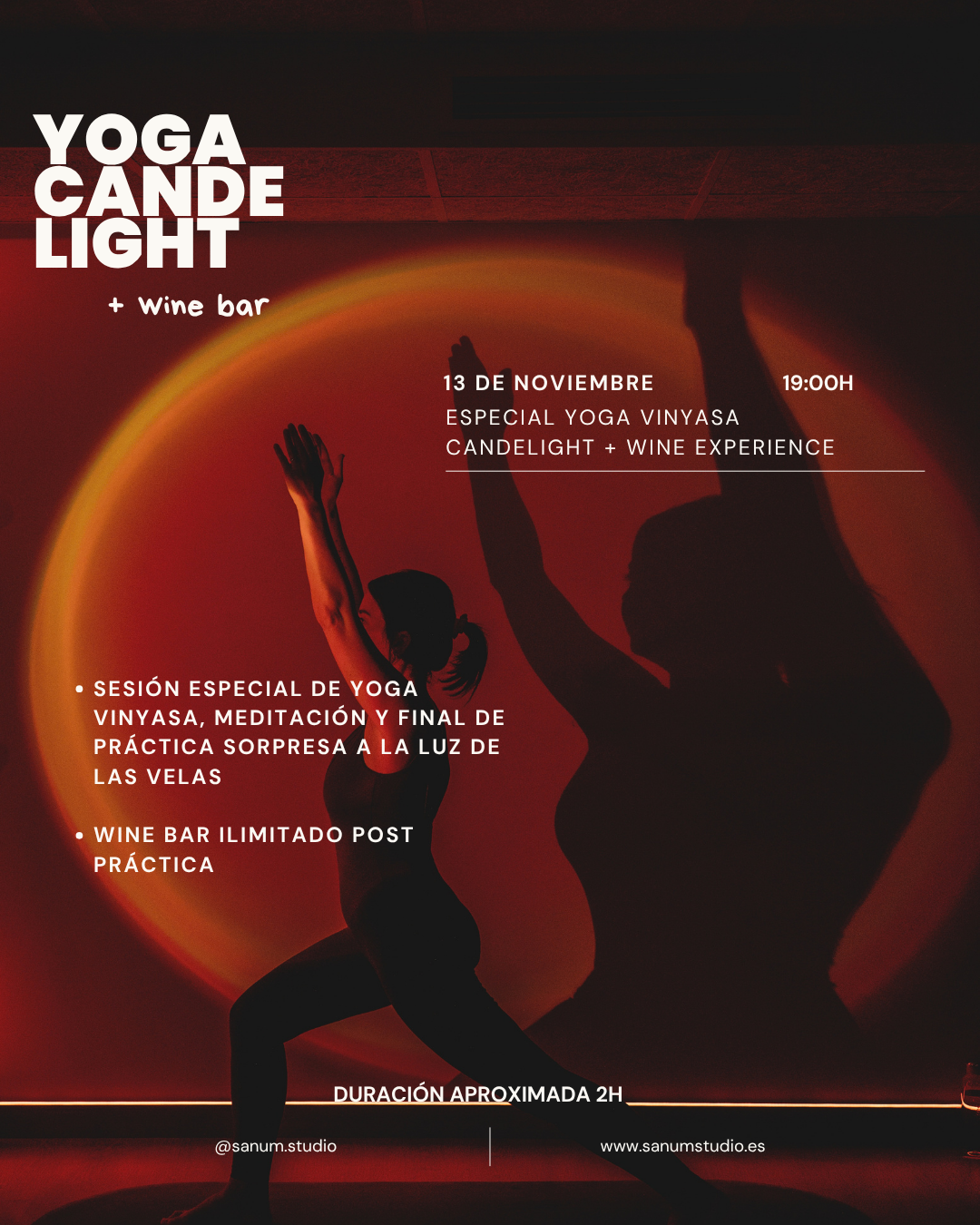 YOGA VINYASA CANDELIGHT + WINE EXPERIENCE 13 NOVIEMBRE