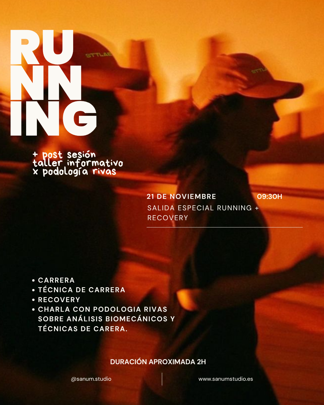 SALIDA ESPECIAL RUNNING + RECOVERY y Taller con Podología Rivas